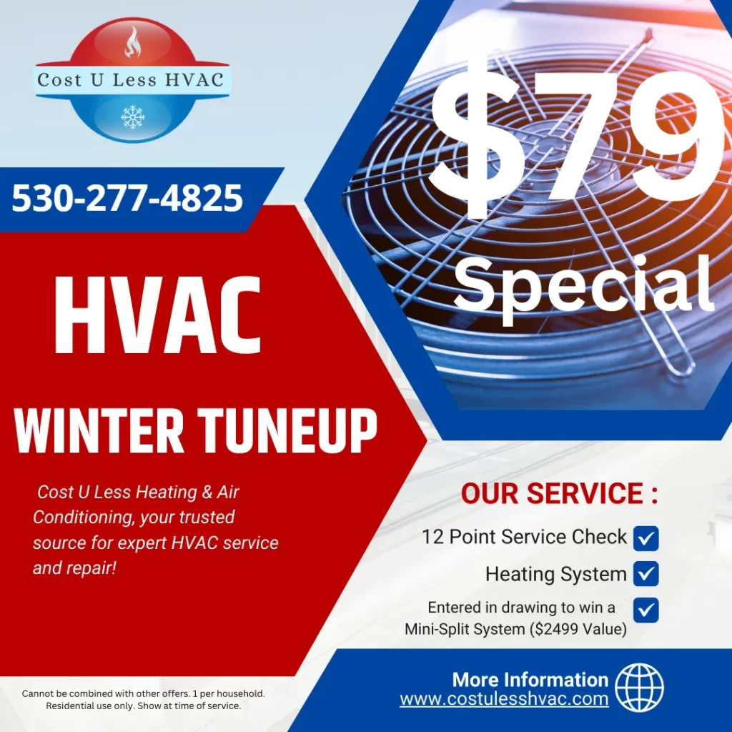 HVAC technician performing winter heater tune-up